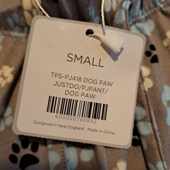 Mia & Tess women's size Small gray dog paw designed lounge pants, New - Picture 4 of 6